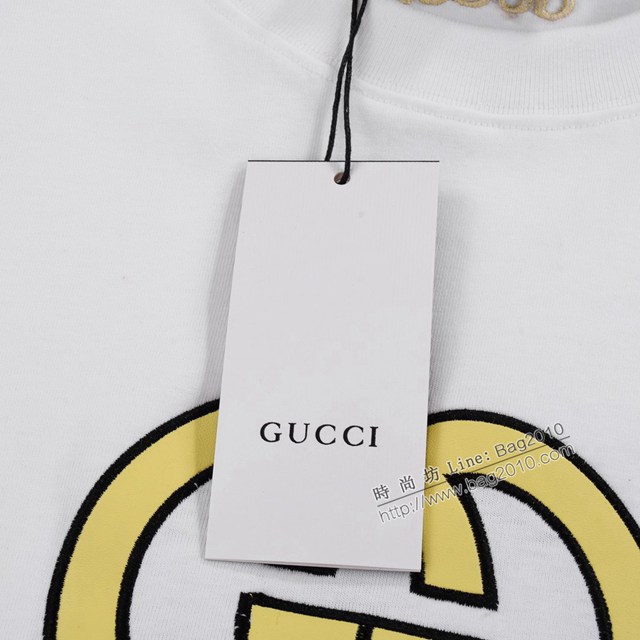 Gucci古奇專櫃古馳2023SS新款刺繡T恤 男女同款 tzy2848